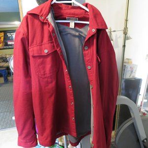 Duluth Trading fleece lined firehose canvas shirt mens xl  red